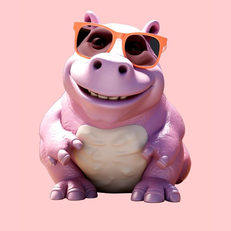 Nilpferd Flusspferd Papa Hippopotamus Cooles Hippo
