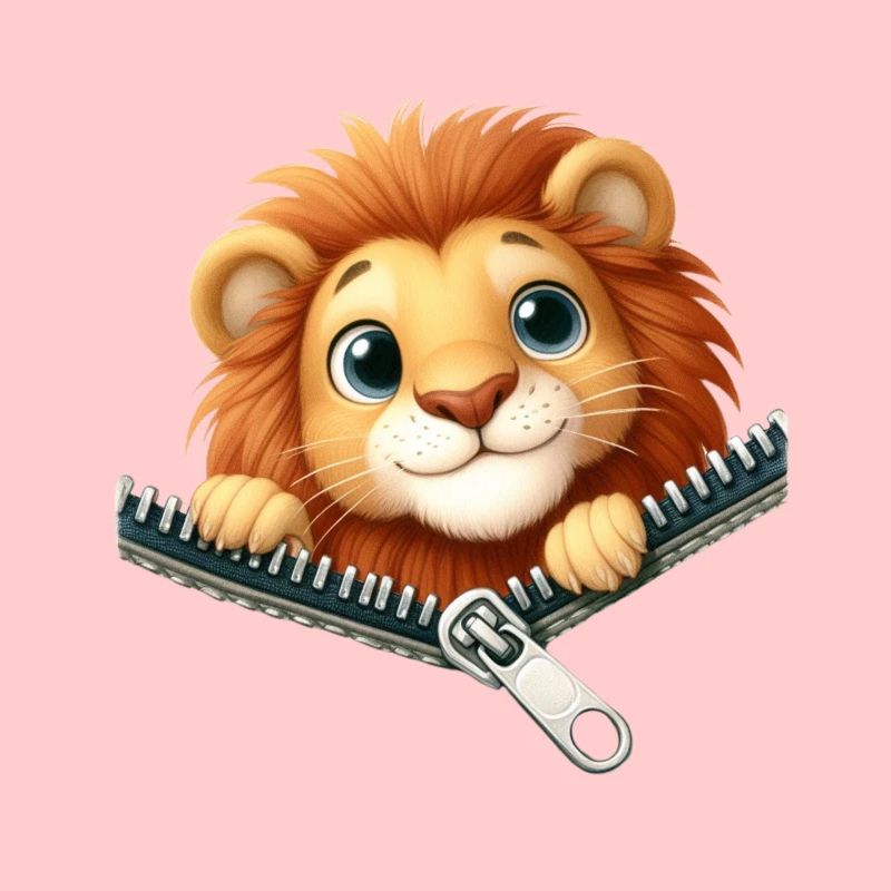 Lion avec fermeture éclair