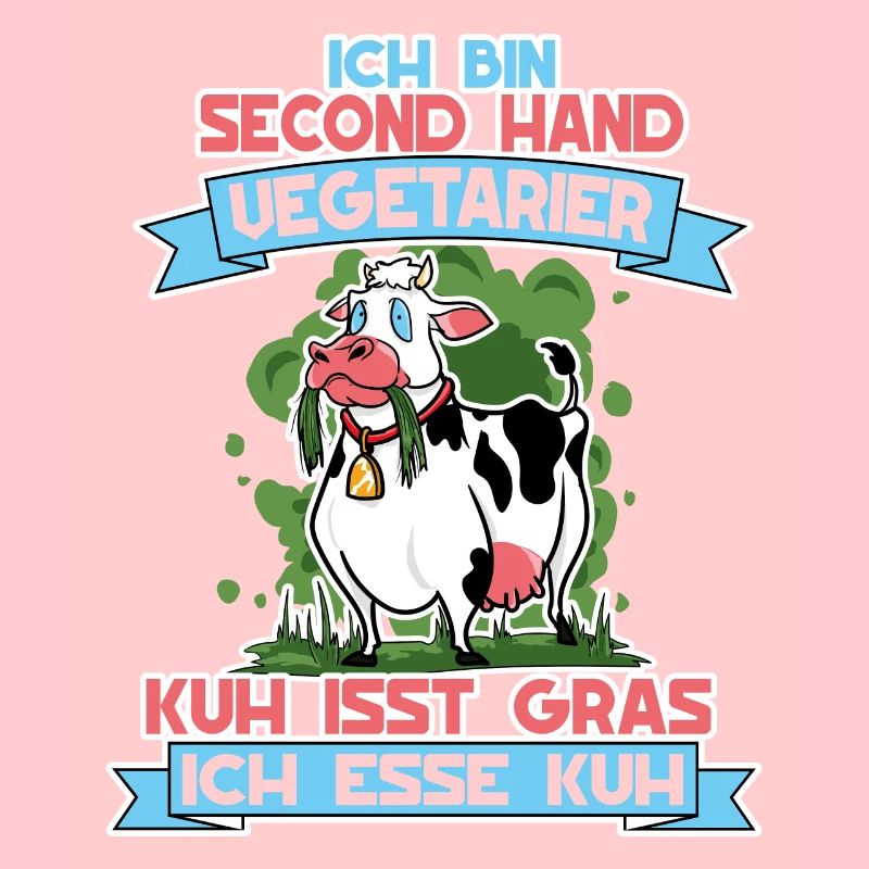 Ich Bin Second Hand Vegetarier Kuh Isst Gras