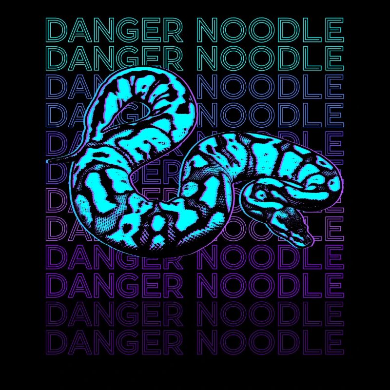 Danger Nouilles Serpent Meme Rétro