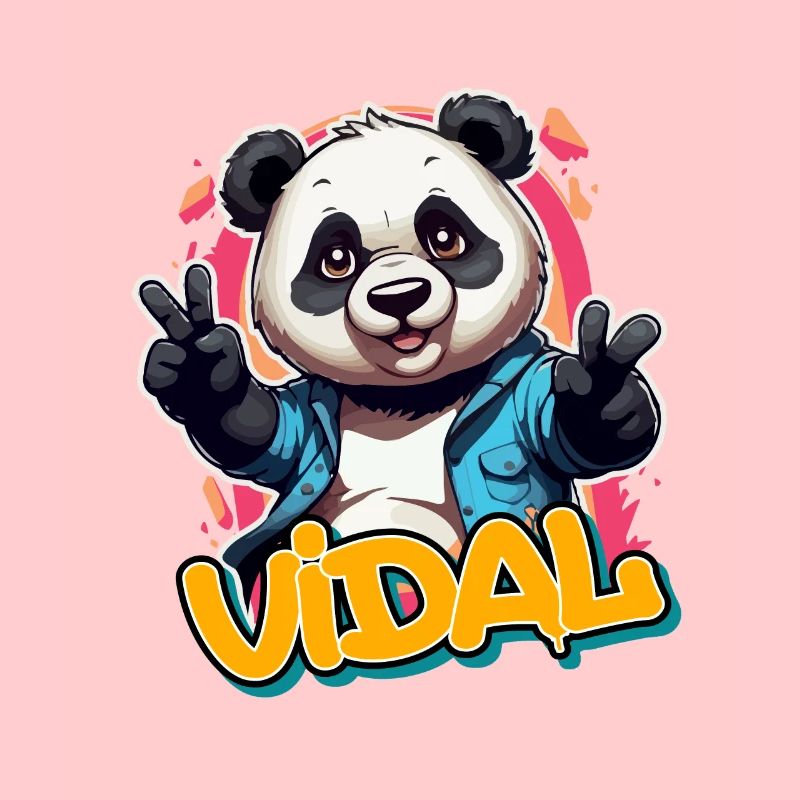 VIDAL - Beau nom de garçon avec Cool Panda