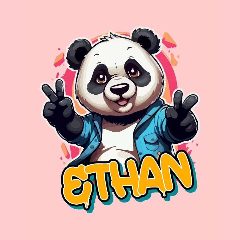 ETHAN - Beau nom de garçon avec Cool Panda