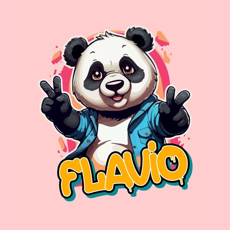 FLAVIO - Beau prénom de garçon avec un panda cool
