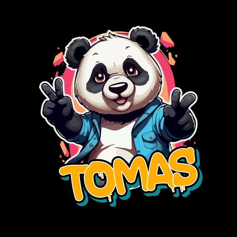 TOMAS - Beau prénom de garçon avec panda cool