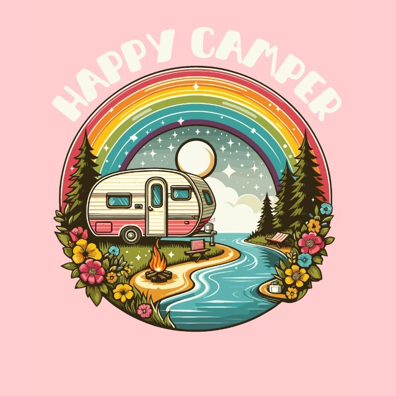 Camping Happy Camper Caravan Holiday Time Out Fun