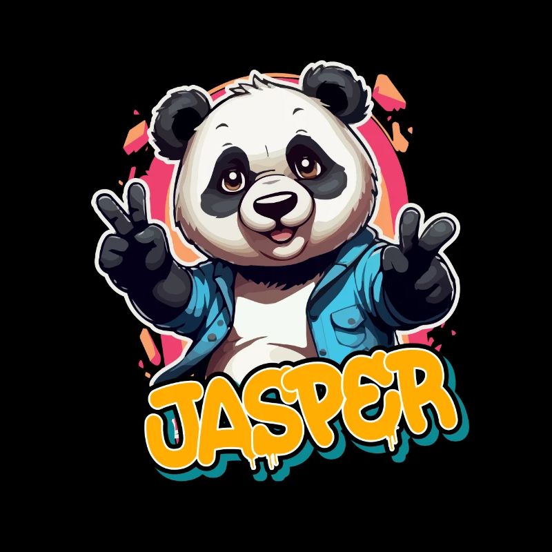 JASPER - Beau prénom de garçon avec panda cool