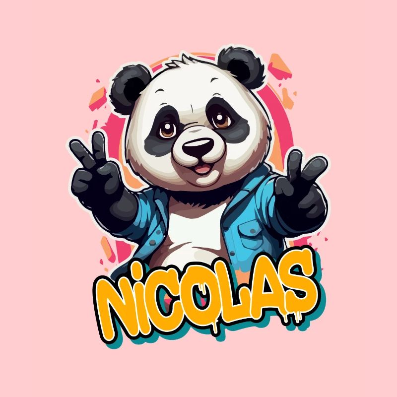 NICOLAS - Schöner Jungen Name mit coolem Panda