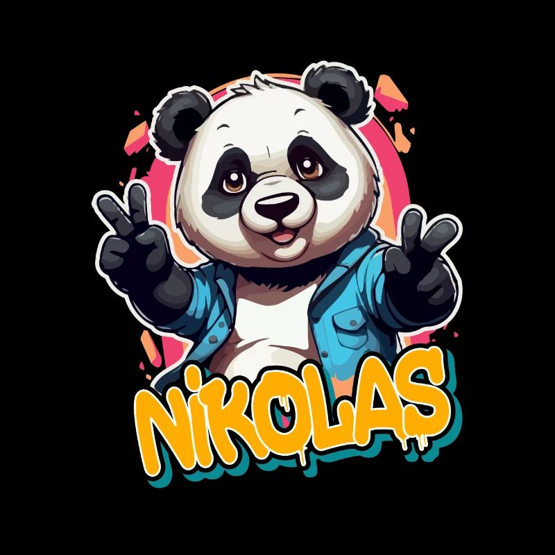 NIKOLAS - Schöner Jungen Name mit coolem Panda