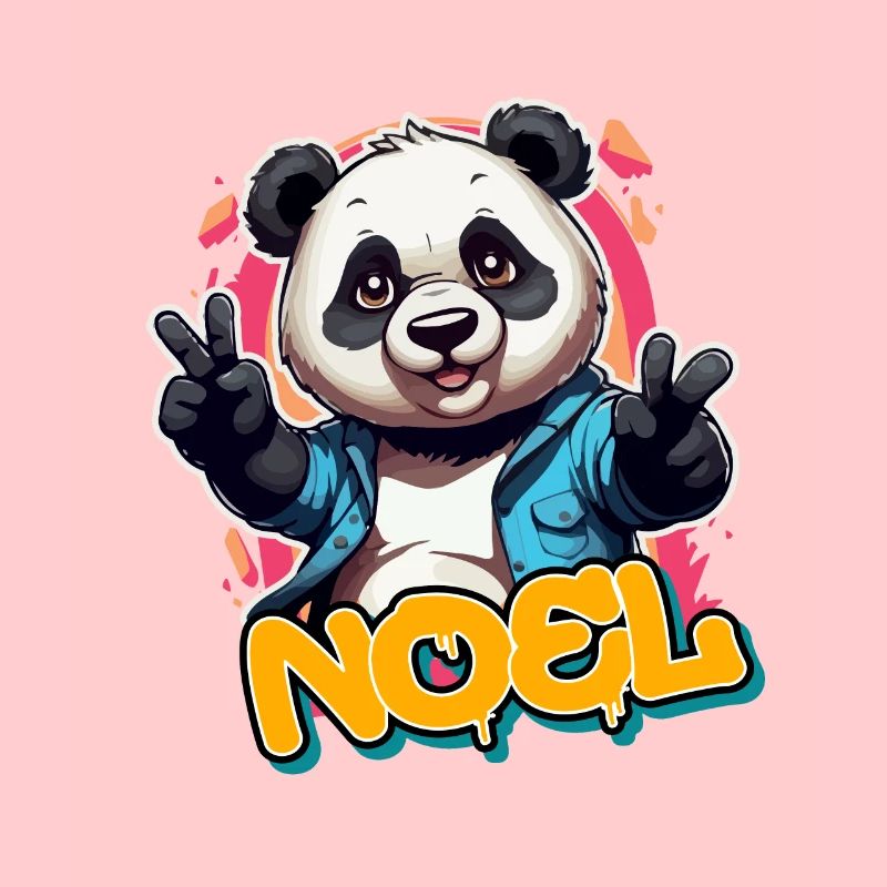 NOEL - Beau nom de garçon avec Cool Panda