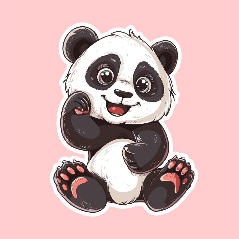 Exubérant Panda Buddy Sticker