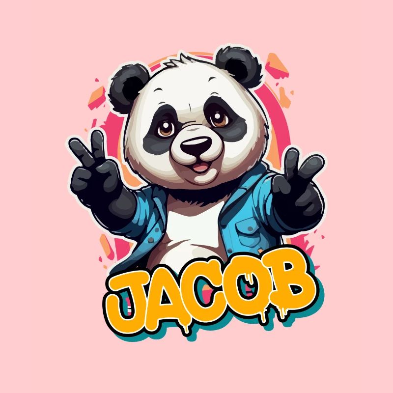 JACOB - Handsome boy name with cool panda