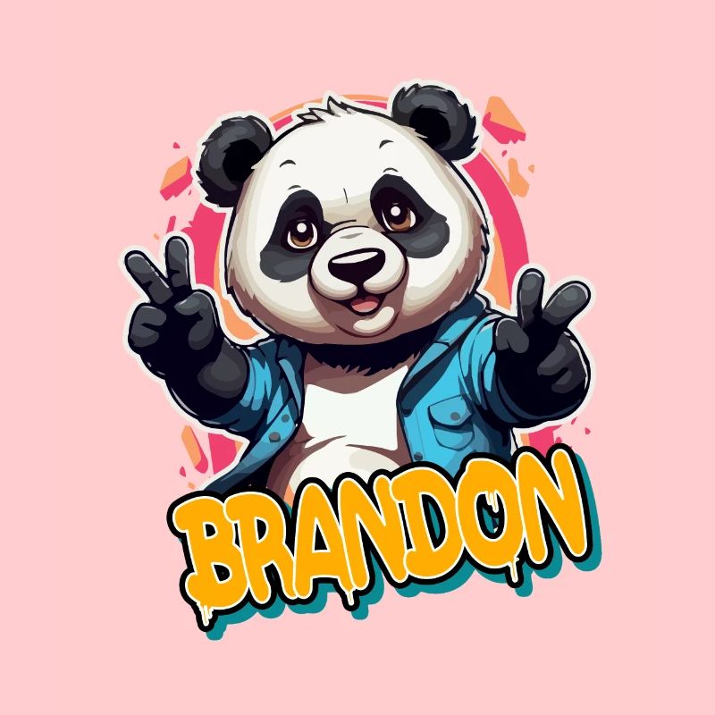 BRANDON - Beau nom de garçon avec Cool Panda