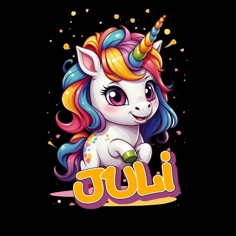 JULI - Schöner Mädchen Name mit süßem Einhorn