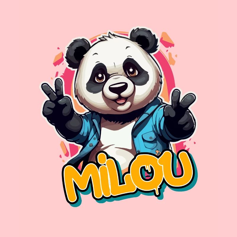 MI LOU - Beau nom de garçon avec Cool Panda