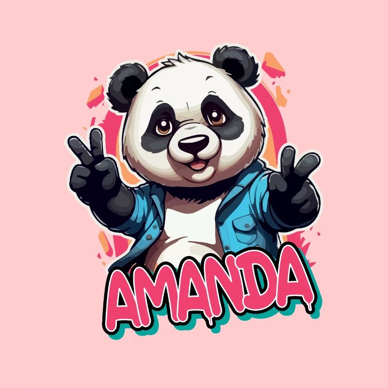 AMANDA - Schöner Mädchen Name mit coolem Panda