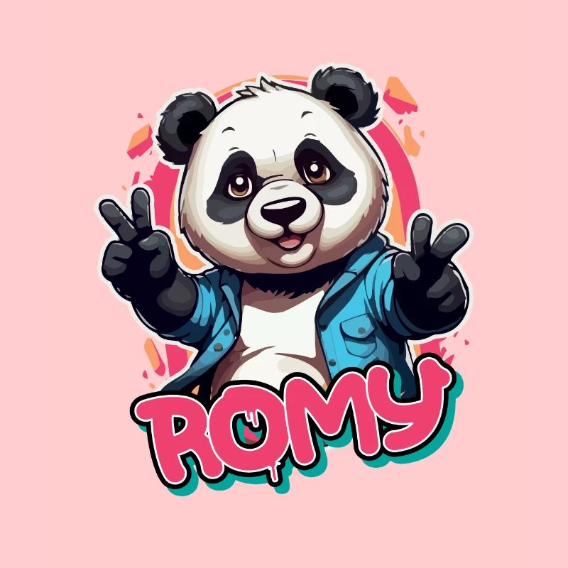 ROMY - Schöner Mädchen Name mit coolem Panda