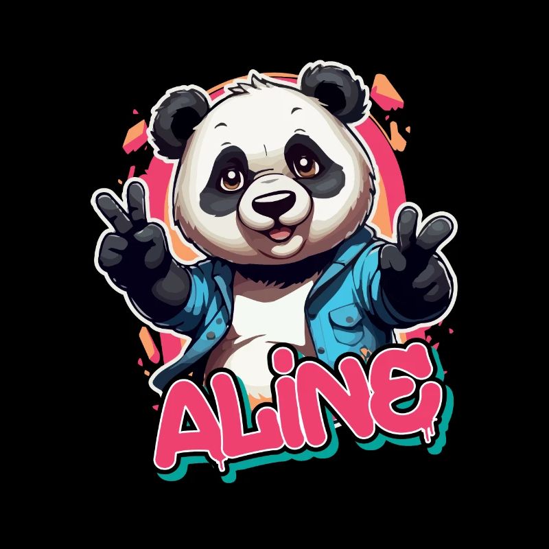 ALINE - Beau nom de fille avec Cool Panda
