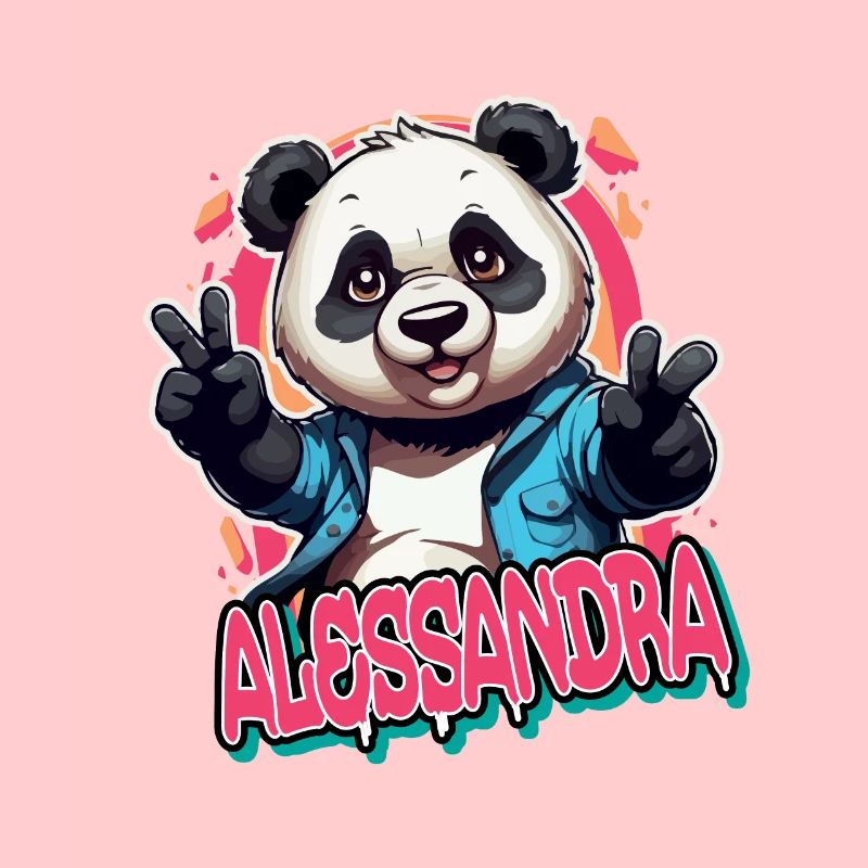 ALESSANDRA - Schöner Mädchen Name mit coolem Panda