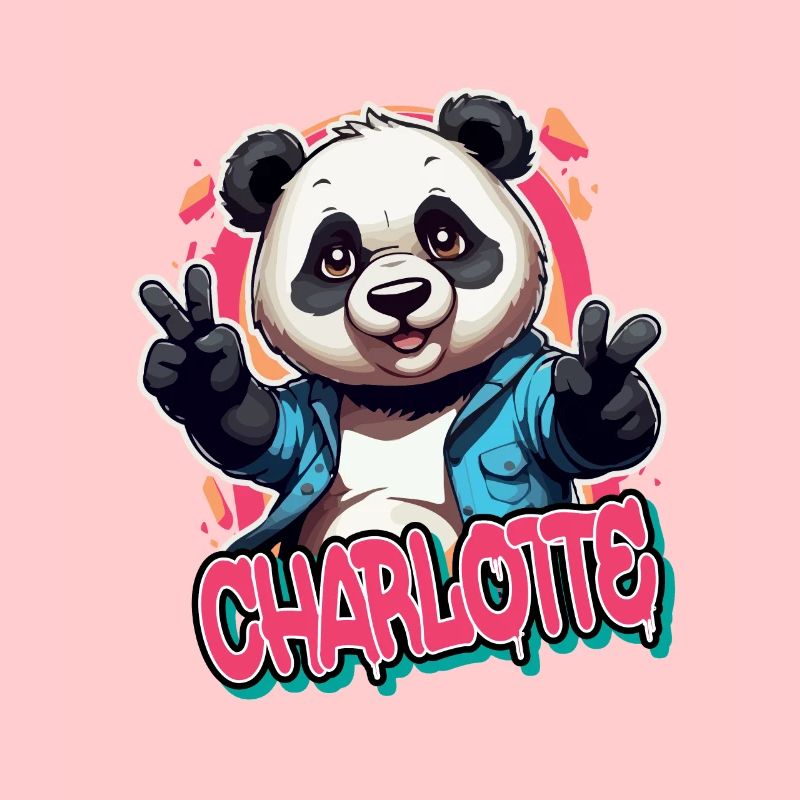 CHARLOTTE - Schöner Mädchen Name mit coolem Panda