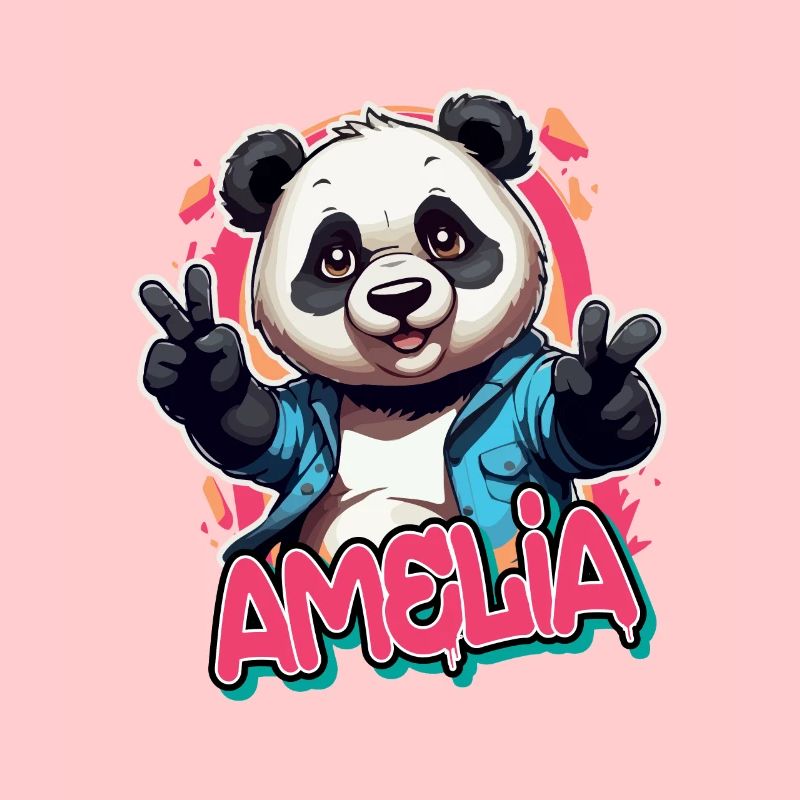 AMELIA - Schöner Mädchen Name mit coolem Panda