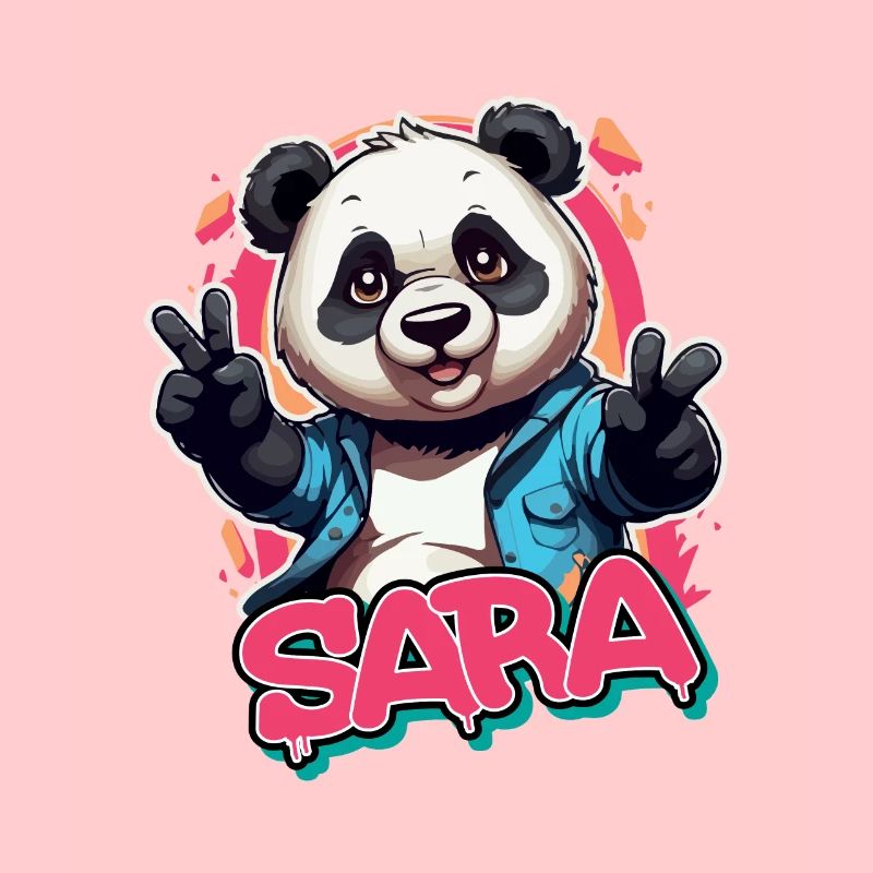 SARA - Schöner Mädchen Name mit coolem Panda