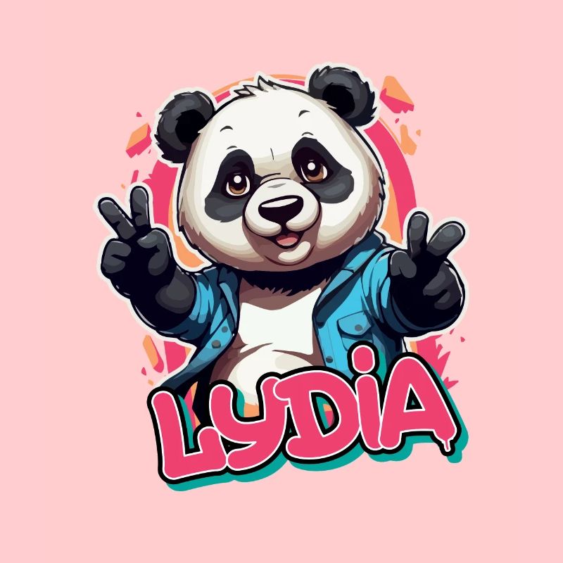 LYDIA - Beau nom de fille avec Panda cool