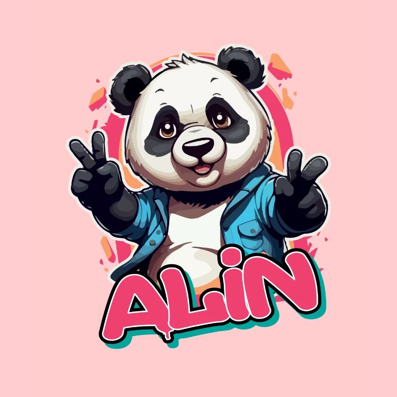 ALIN - Schöner Mädchen Name mit coolem Panda