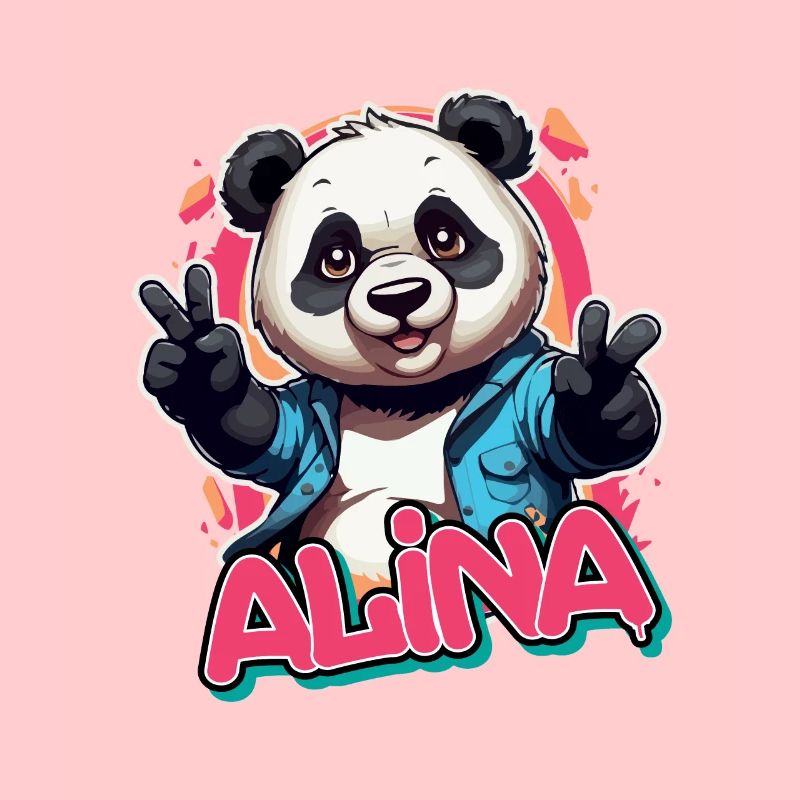 ALINA - Schöner Mädchen Name mit coolem Panda