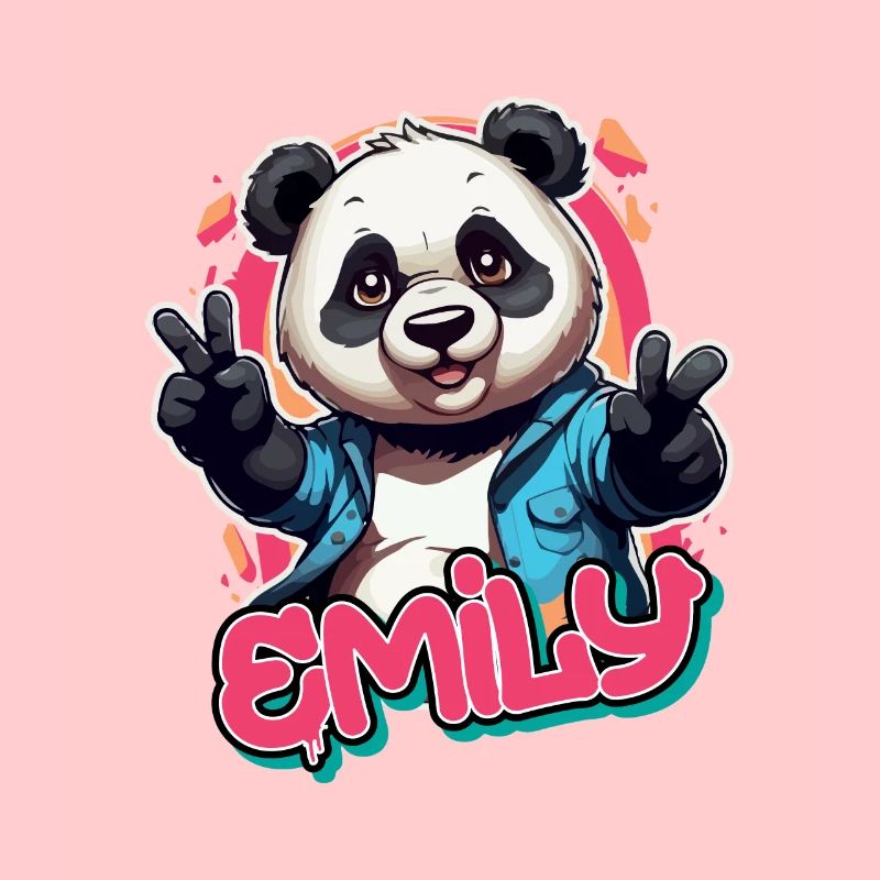 EMILY - Schöner Mädchen Name mit coolem Panda