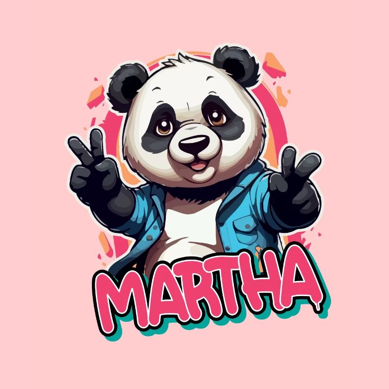 MARTHA - Schöner Mädchen Name mit coolem Panda