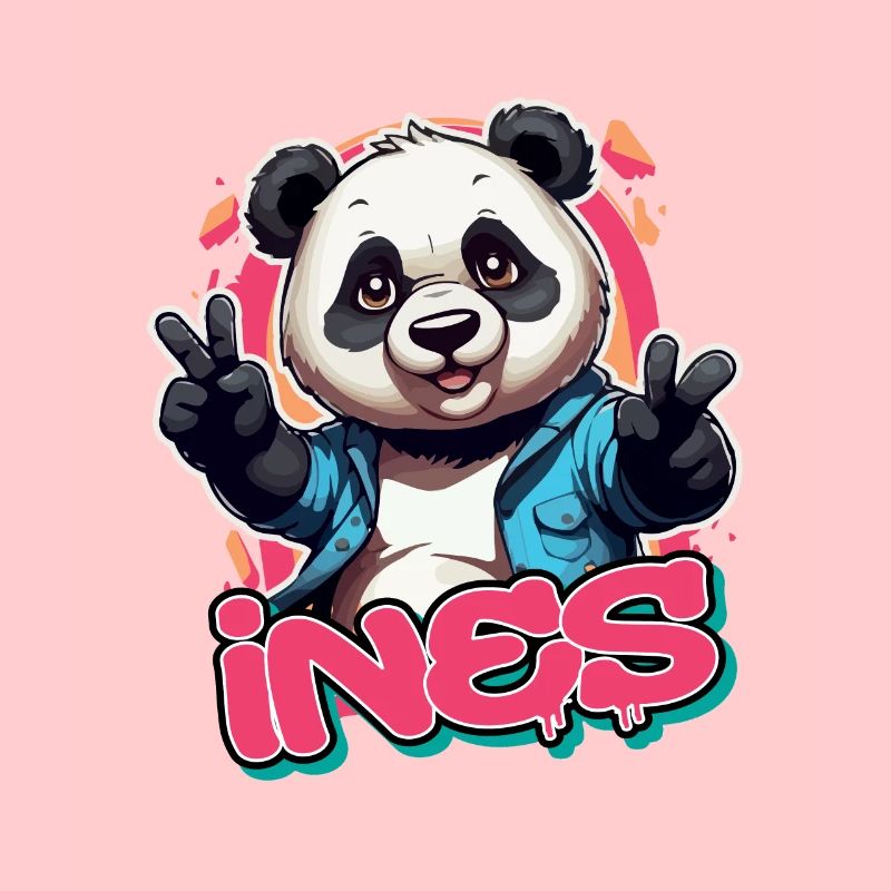 INES - Schöner Mädchen Name mit coolem Panda