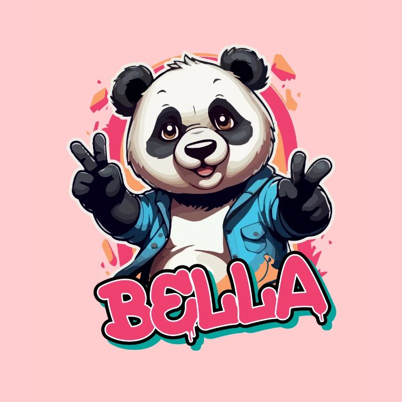 BELLA - Schöner Mädchen Name mit coolem Panda