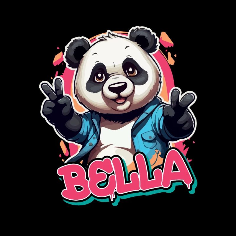 BELLA - Schöner Mädchen Name mit coolem Panda