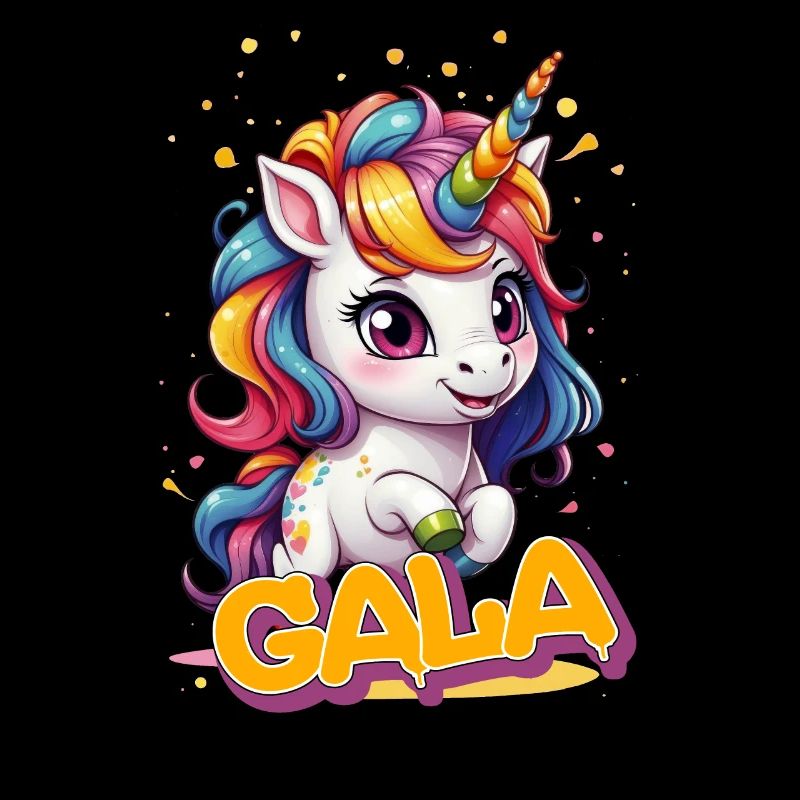 GALA - Schöner Mädchen Name mit süßem Einhorn