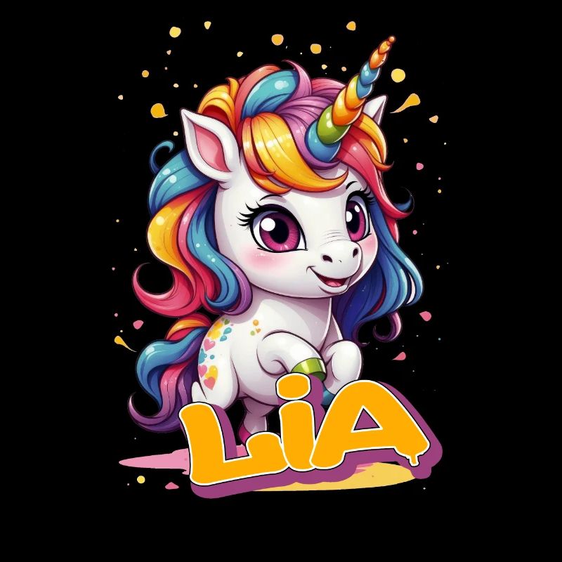 LIA - Schöner Mädchen Name mit süßem Einhorn