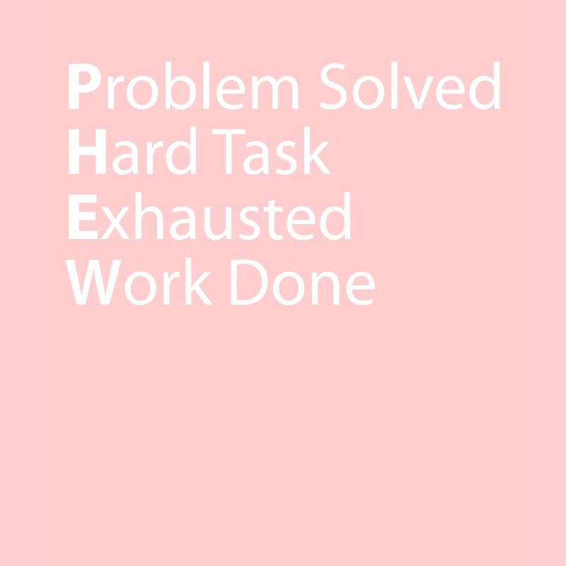 Phew-problem: Harte Erschöpfte Arbeit Erledigt