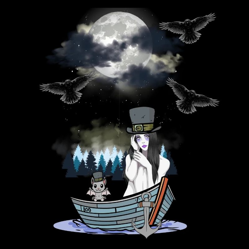 Halloween Passeur Vampire Bat Bateau Bateaux