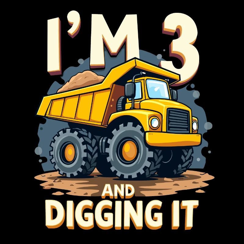 3rd Birthday, 3 Year Old Boy, Truck & Construction Site