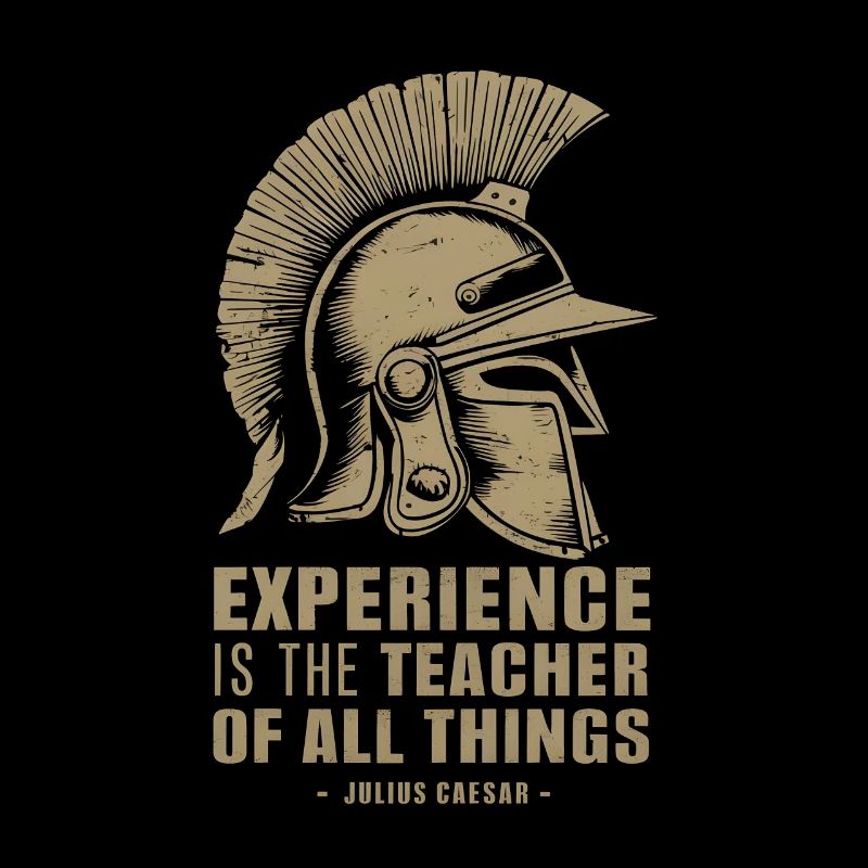 Julius Caesar Zitat mit Legionärshelm