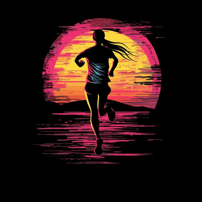 Coureuse Fille Retrowave