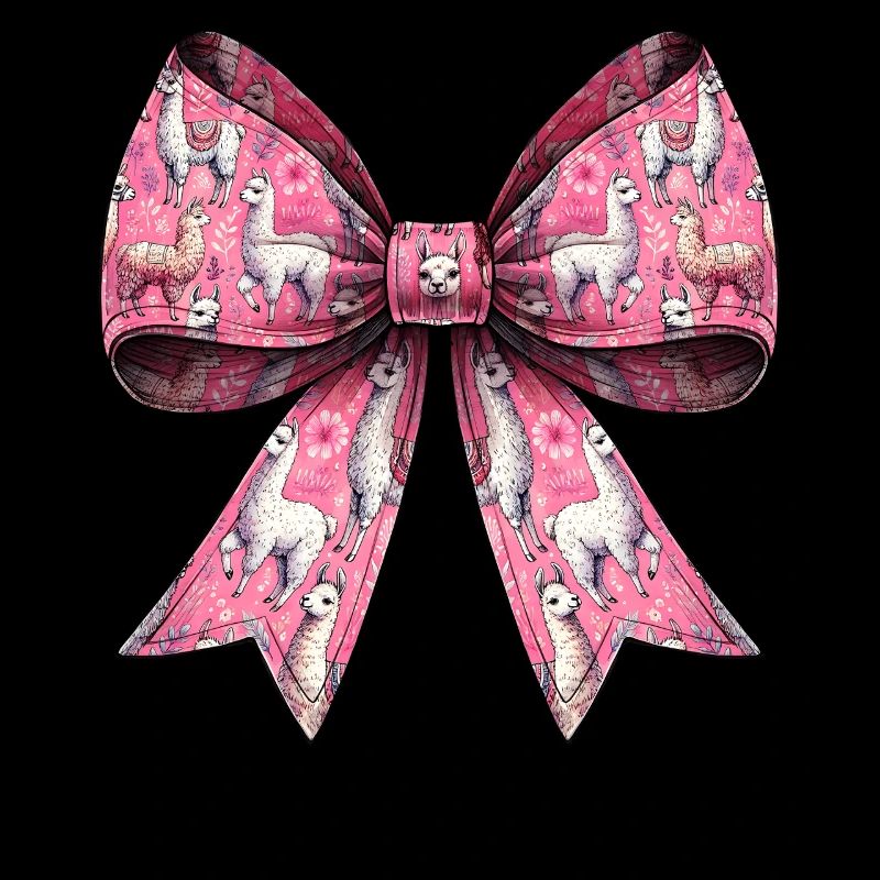 Coquette Schleife Llama Alpaka Mama Muster Rosa