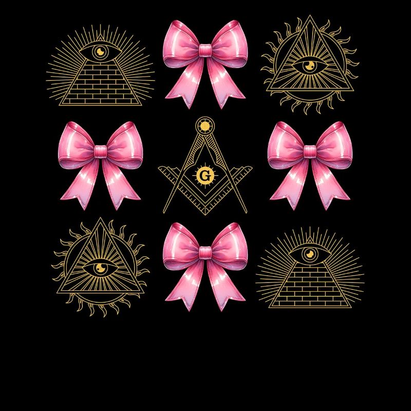 Coquette Bow Square Compass Masonry Mom