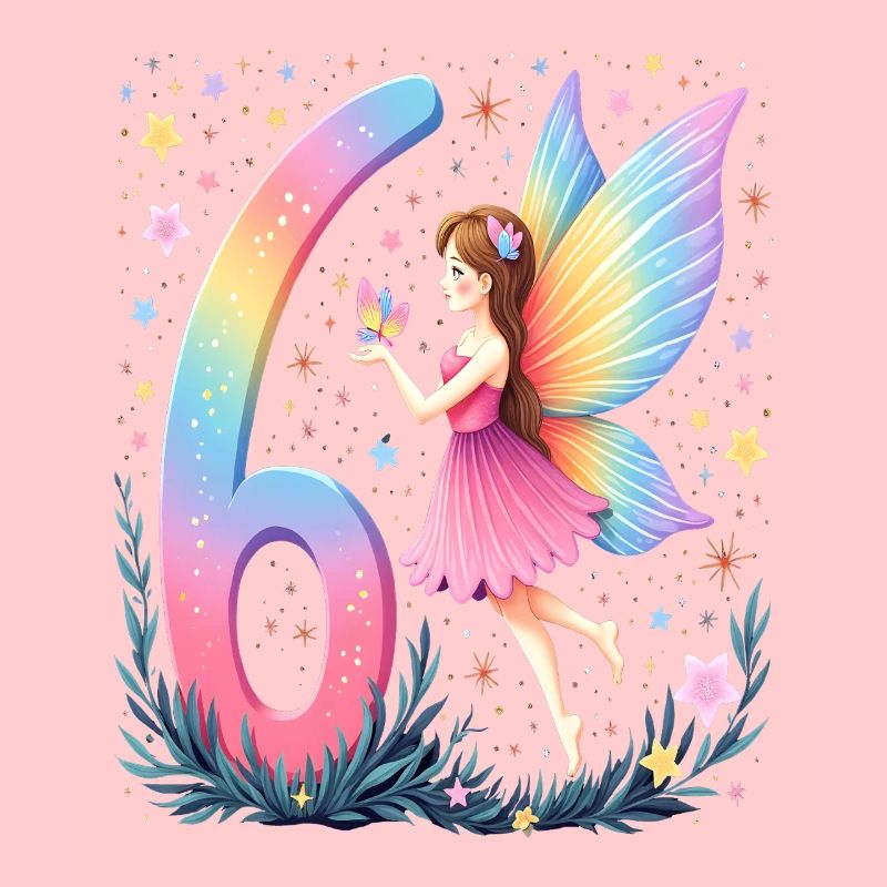 Douce Fée 6ème Anniversaire pour les filles