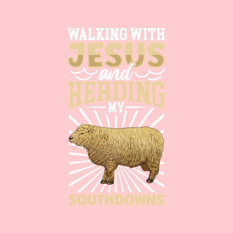 Jesus und Schaf - Southdown-Schaf