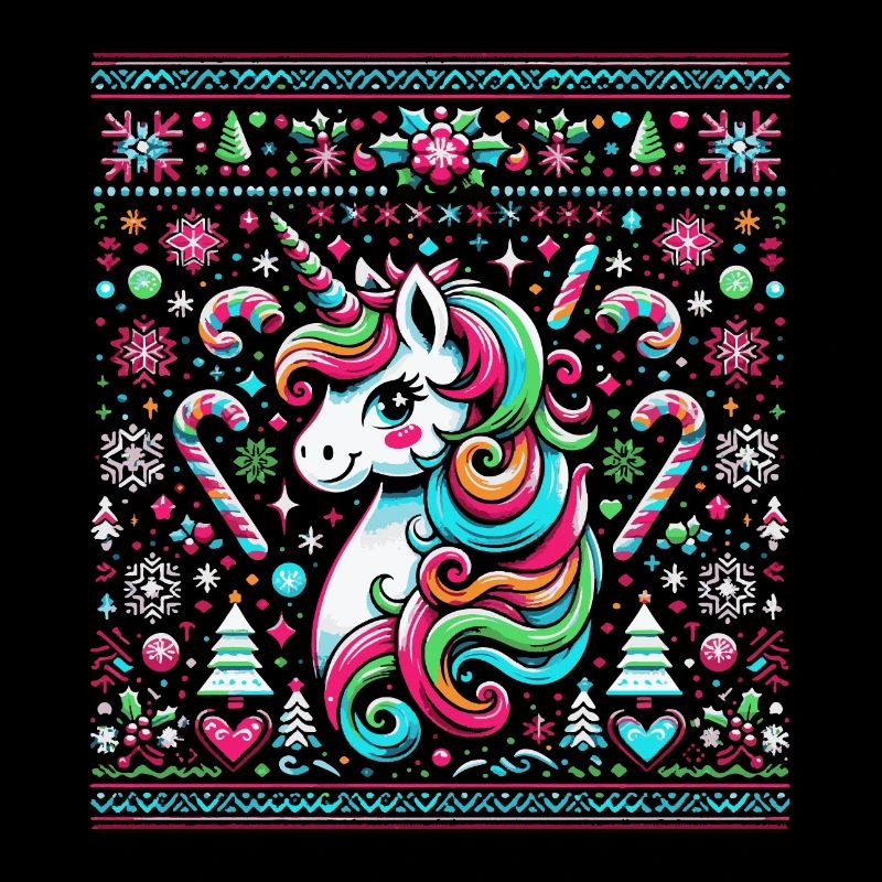 Buntes Weihnachts-Einhorn