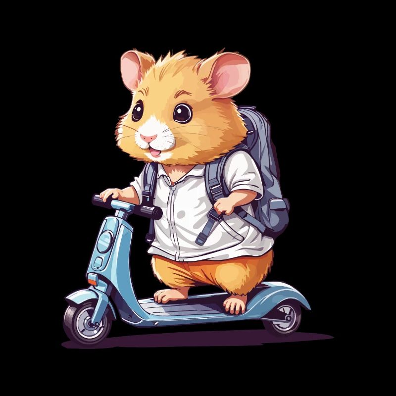 Élèves de hamster sur la conception de la voie de l’école de scooter