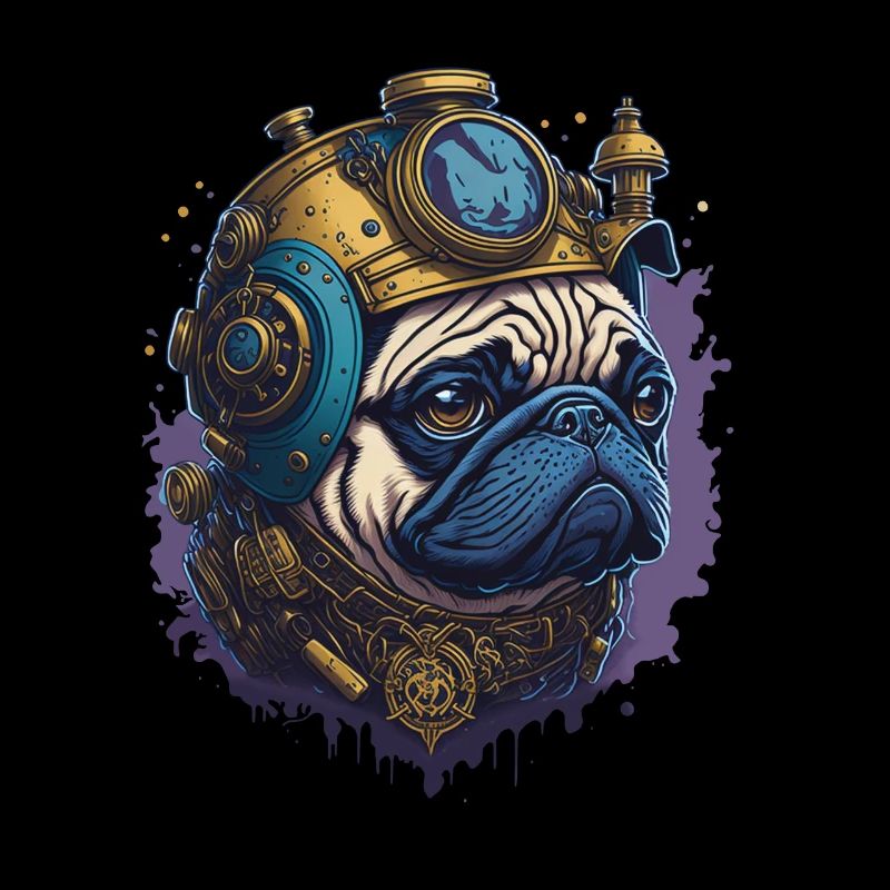 Aesthetic Steampunk Pug Dog Dog Lover