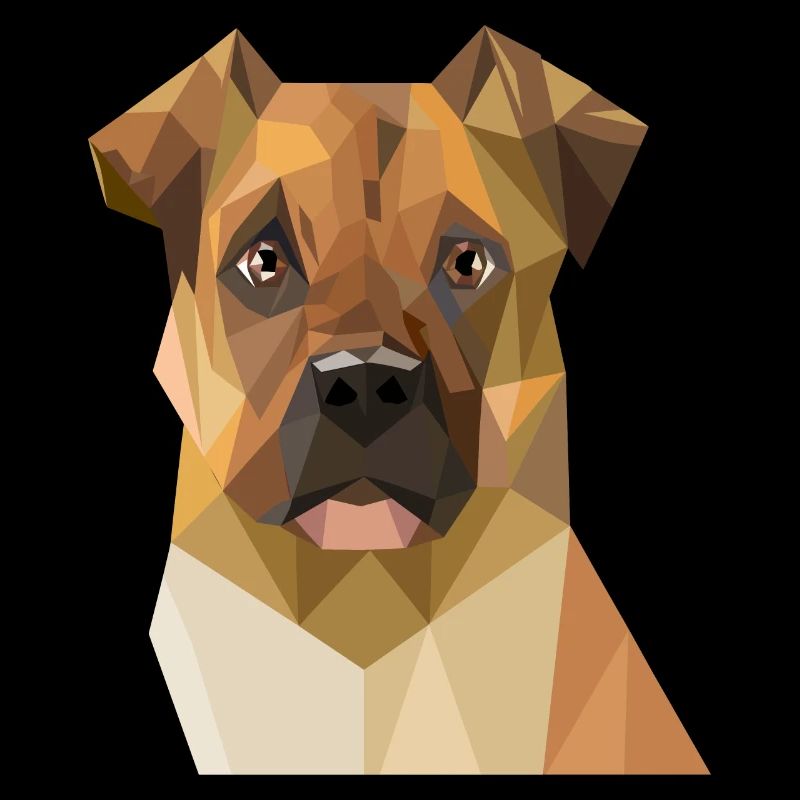 Geometric Boxer Dog Art