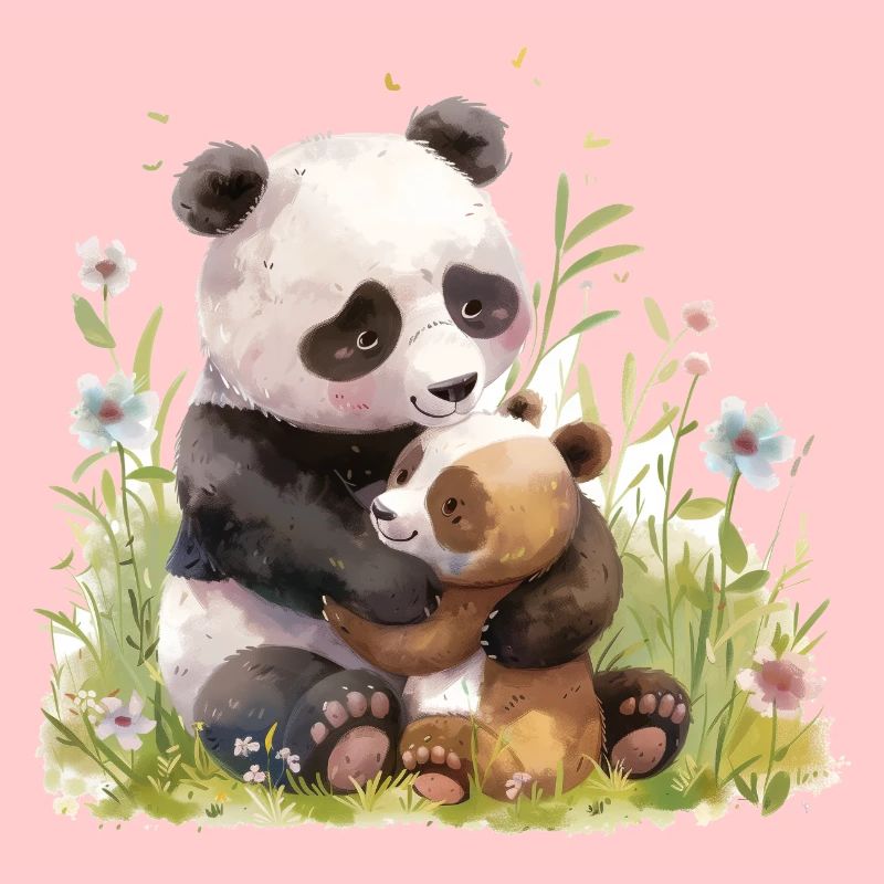 Cute Panda And Bear Friends
