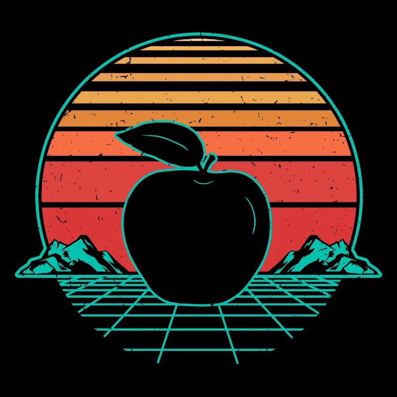 Apple Fruit Retro Vintage Retro Wave